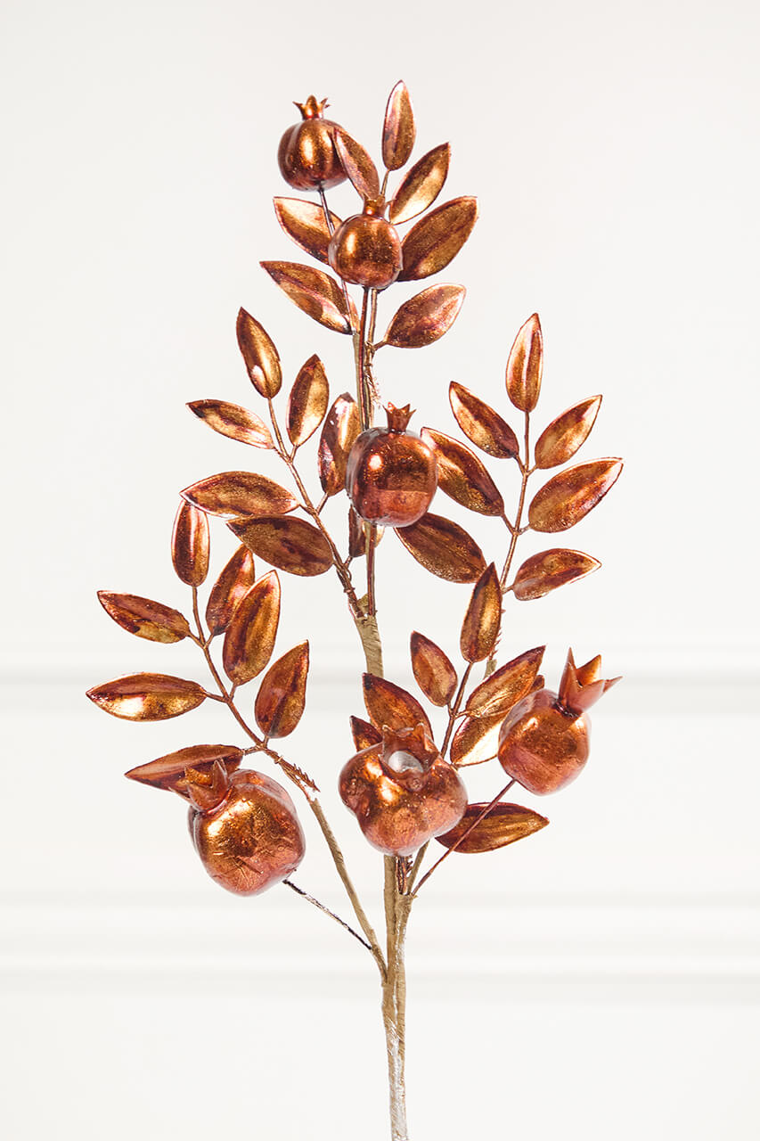 26" Copper Metallic Pomegranate Stem