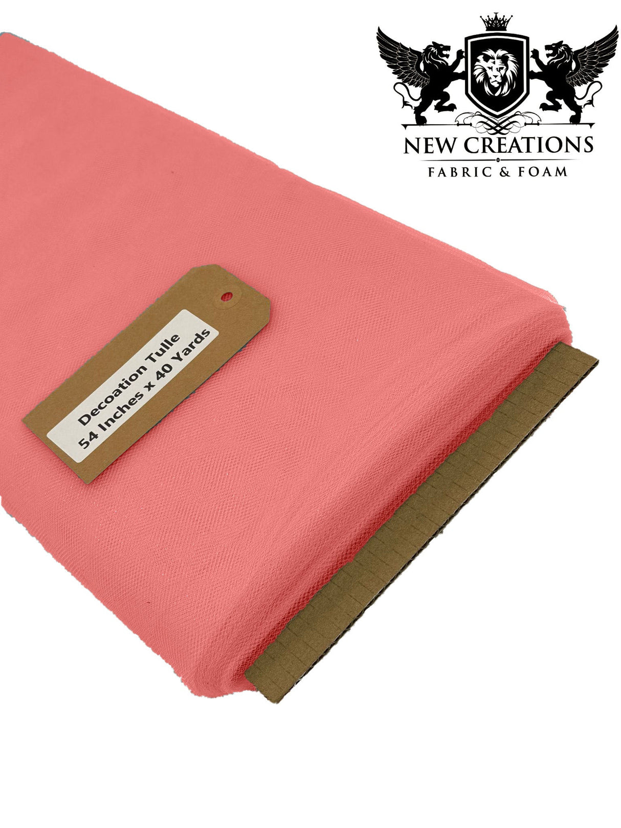 Coral Tutu Tulle Fabric - Coral Sheer Netting, 54" Width (5 Yards)