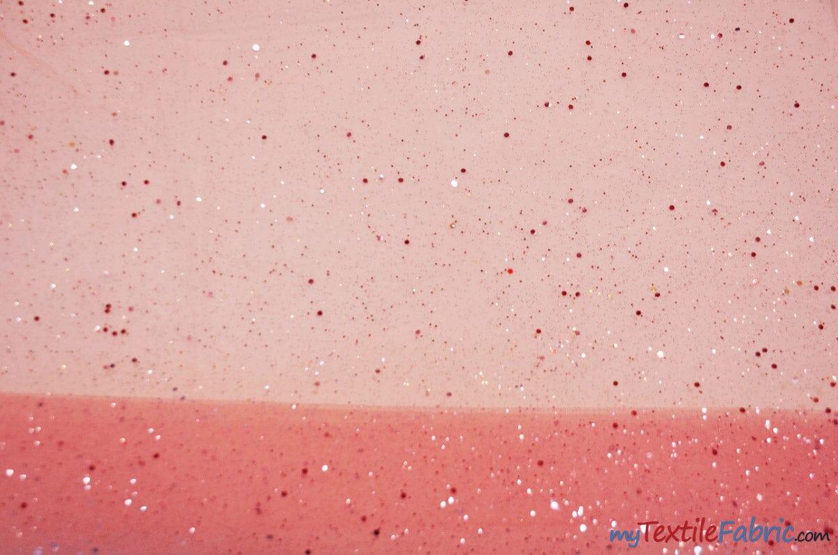 Tulle Glitter With Sequins Polyester Fabric - Glitter Embellished Sheer Tulle, Multiple Colors, 58/60" Width (1 Yard)