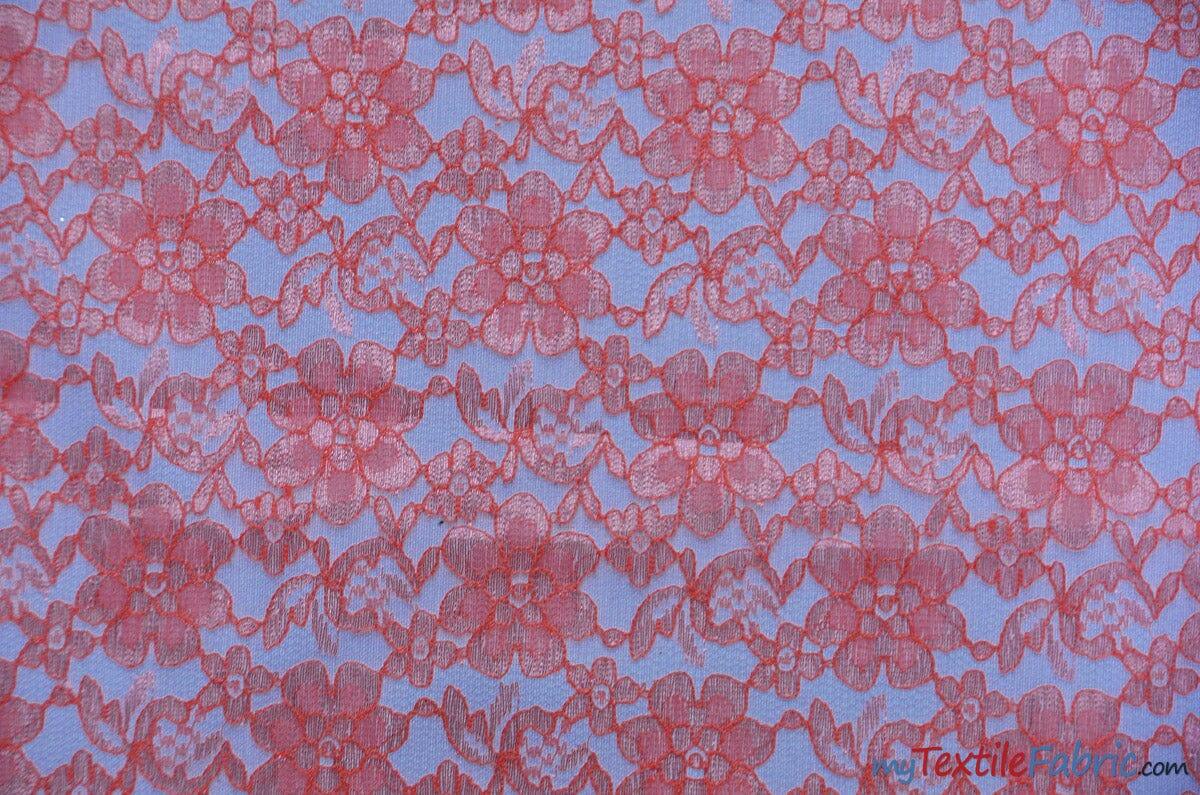 Raschel Lace Polyester Fabric - Floral Sheer Lace, 58/60" Width (1 Yard)