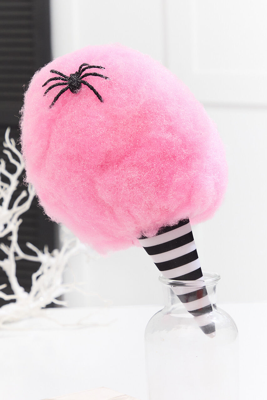14" Pink Glitter Cotton Candy Halloween Ornament