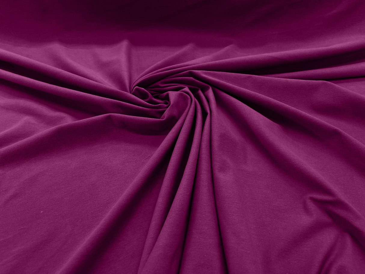 Cotton Jersey Spandex Knit Cotton Spandex Fabric - 58/60" Width, 50% Vertical Stretch, 25% Horizontal Stretch, 180 GSM (1 Yard)
