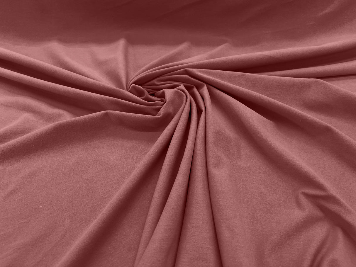 Cotton Jersey Spandex Knit Cotton Spandex Fabric - 58/60" Width, 50% Vertical Stretch, 25% Horizontal Stretch, 180 GSM (1 Yard)