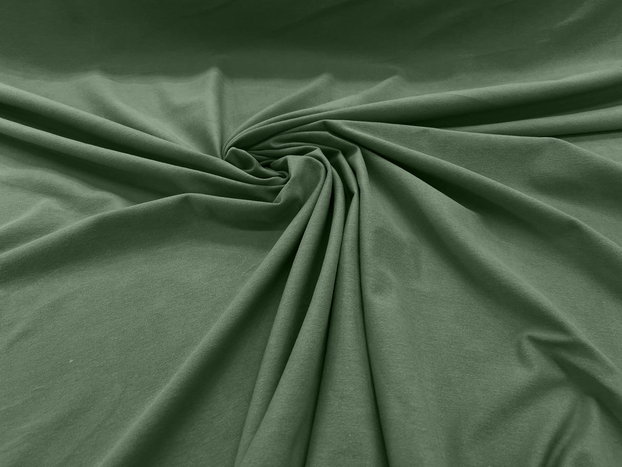 Cotton Jersey Spandex Knit Cotton Spandex Fabric - 58/60" Width, 50% Vertical Stretch, 25% Horizontal Stretch, 180 GSM (1 Yard)