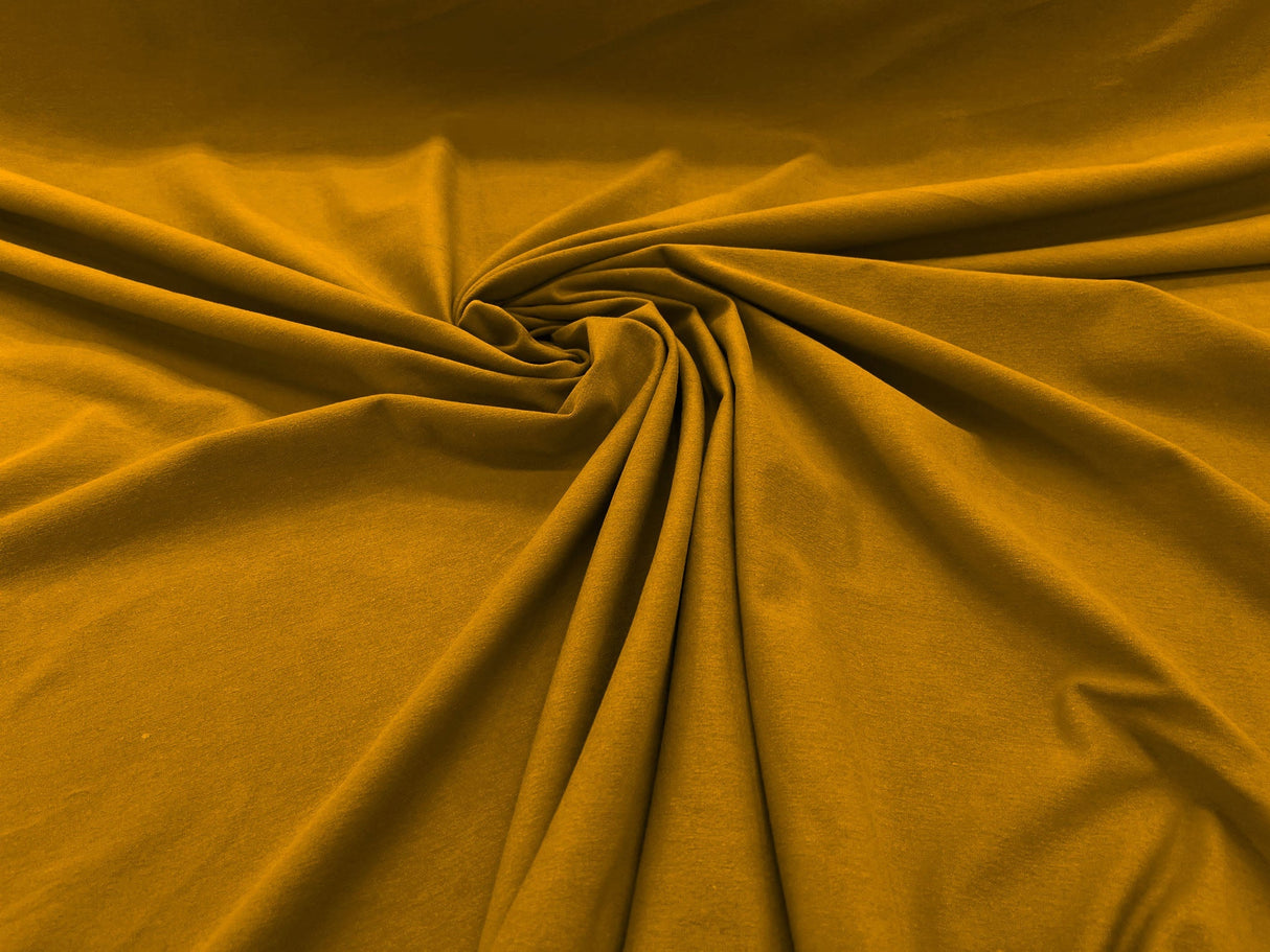 Cotton Jersey Spandex Knit Cotton Spandex Fabric - 58/60" Width, 50% Vertical Stretch, 25% Horizontal Stretch, 180 GSM (1 Yard)
