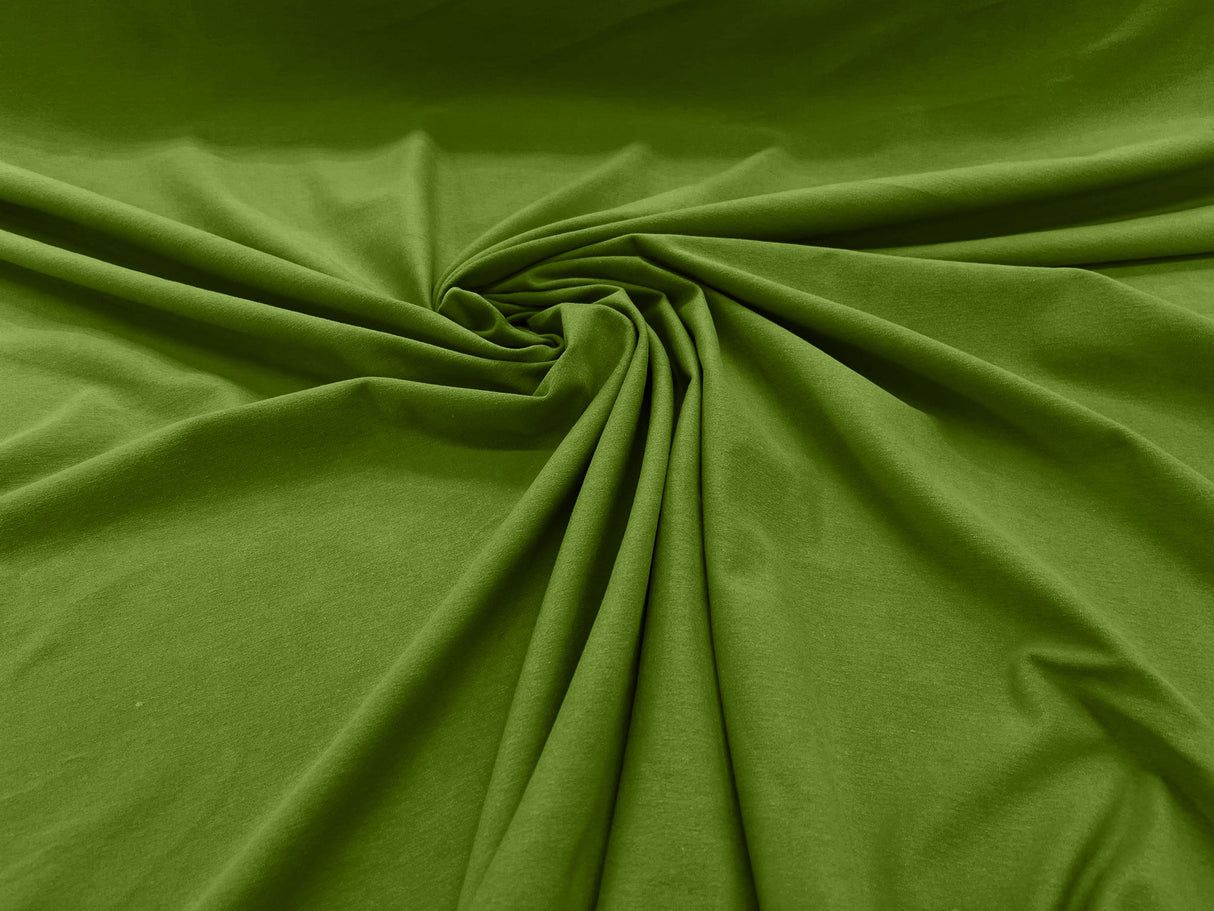 Cotton Jersey Spandex Knit Cotton Spandex Fabric - 58/60" Width, 50% Vertical Stretch, 25% Horizontal Stretch, 180 GSM (1 Yard)