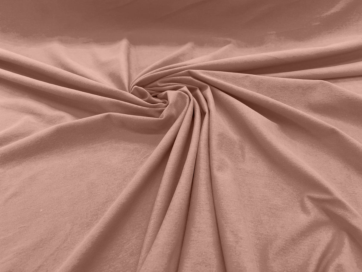 Cotton Jersey Spandex Knit Cotton Spandex Fabric - 58/60" Width, 50% Vertical Stretch, 25% Horizontal Stretch, 180 GSM (1 Yard)