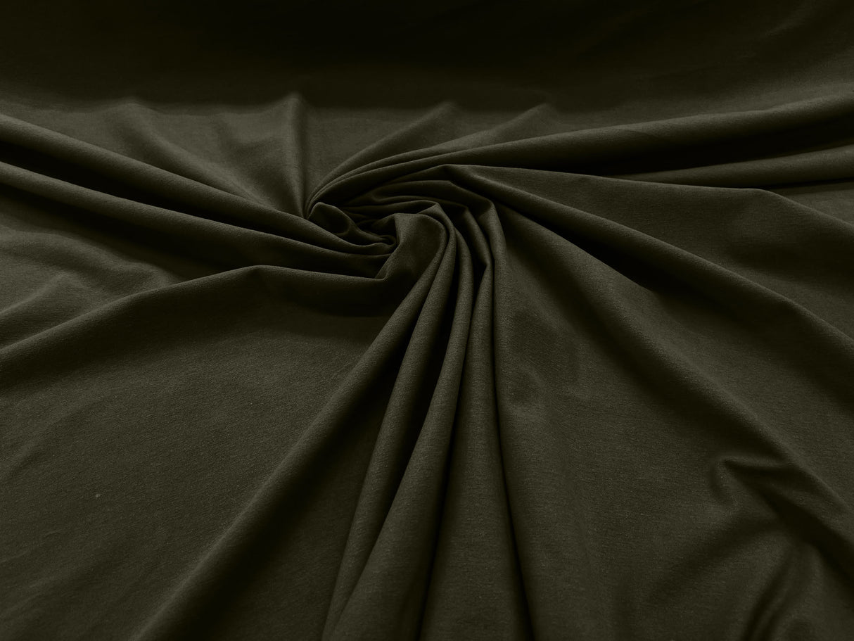 Cotton Jersey Spandex Knit Cotton Spandex Fabric - 58/60" Width, 50% Vertical Stretch, 25% Horizontal Stretch, 180 GSM (1 Yard)