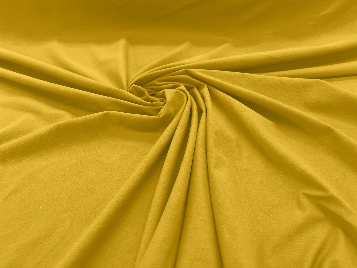 Cotton Jersey Spandex Knit Cotton Spandex Fabric - 58/60" Width, 50% Vertical Stretch, 25% Horizontal Stretch, 180 GSM (1 Yard)