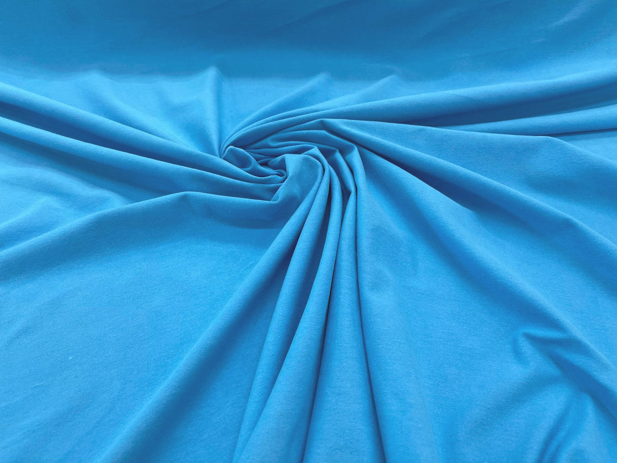 Cotton Jersey Spandex Knit Cotton Spandex Fabric - 58/60" Width, 50% Vertical Stretch, 25% Horizontal Stretch, 180 GSM (1 Yard)