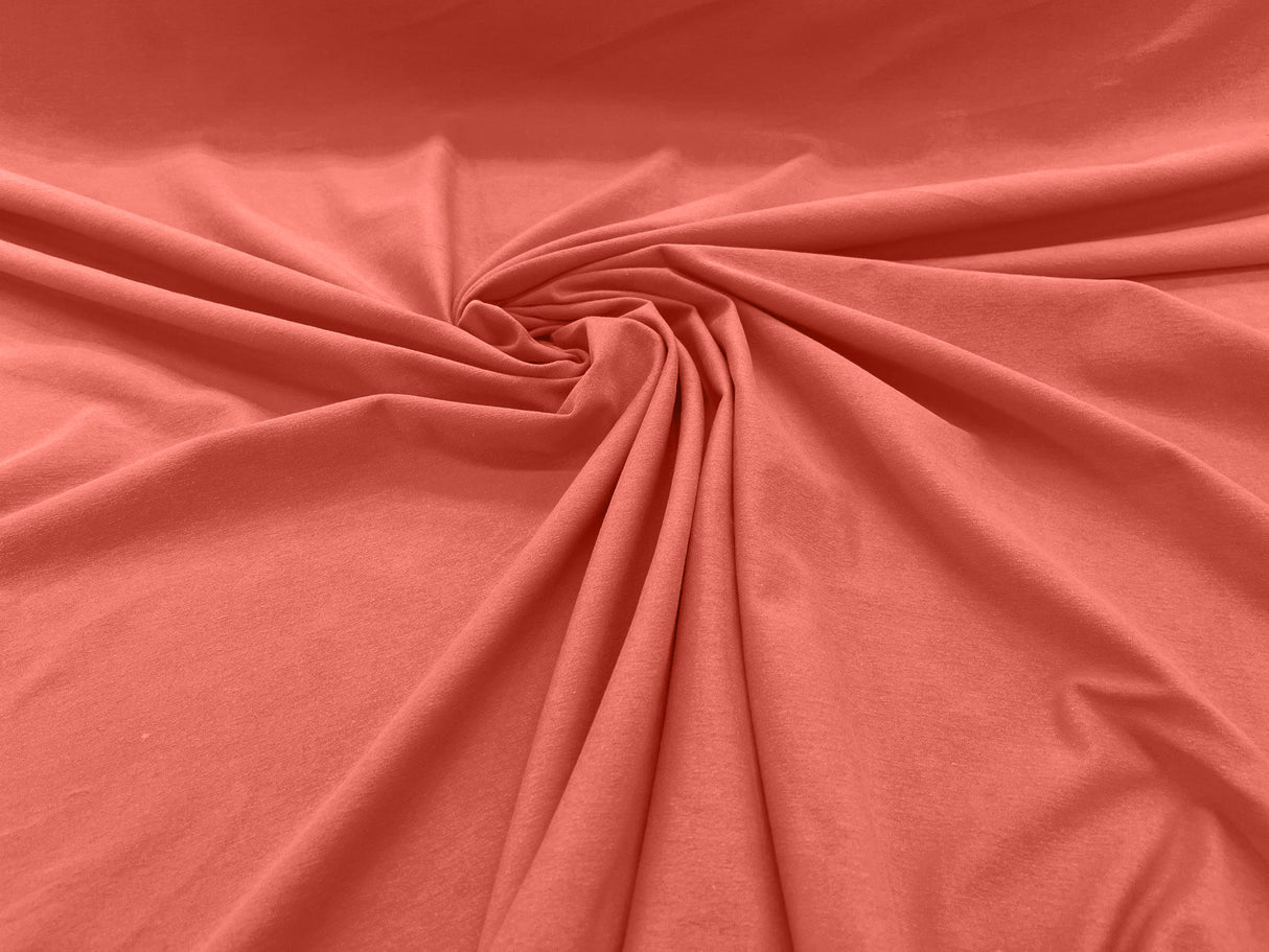 Cotton Jersey Spandex Knit Cotton Spandex Fabric - 58/60" Width, 50% Vertical Stretch, 25% Horizontal Stretch, 180 GSM (1 Yard)