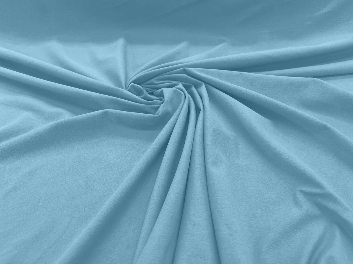Cotton Jersey Spandex Knit Cotton Spandex Fabric - 58/60" Width, 50% Vertical Stretch, 25% Horizontal Stretch, 180 GSM (1 Yard)