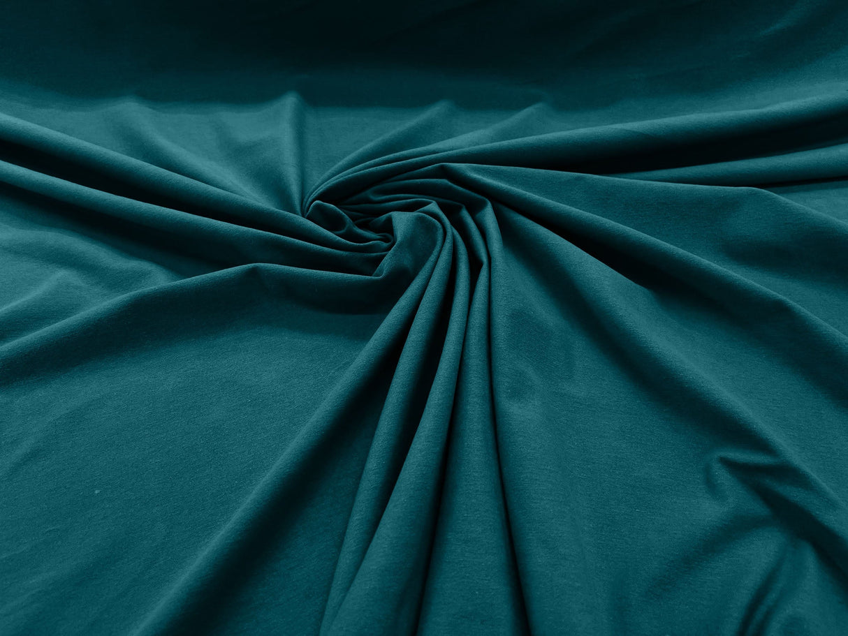 Cotton Jersey Spandex Knit Cotton Spandex Fabric - 58/60" Width, 50% Vertical Stretch, 25% Horizontal Stretch, 180 GSM (1 Yard)