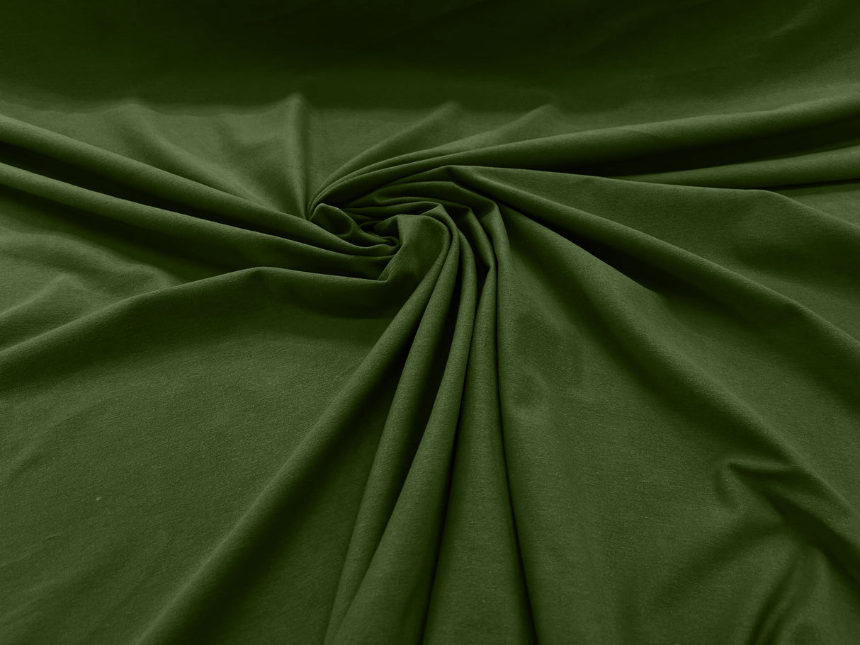 Cotton Jersey Spandex Knit Cotton Spandex Fabric - 58/60" Width, 50% Vertical Stretch, 25% Horizontal Stretch, 180 GSM (1 Yard)