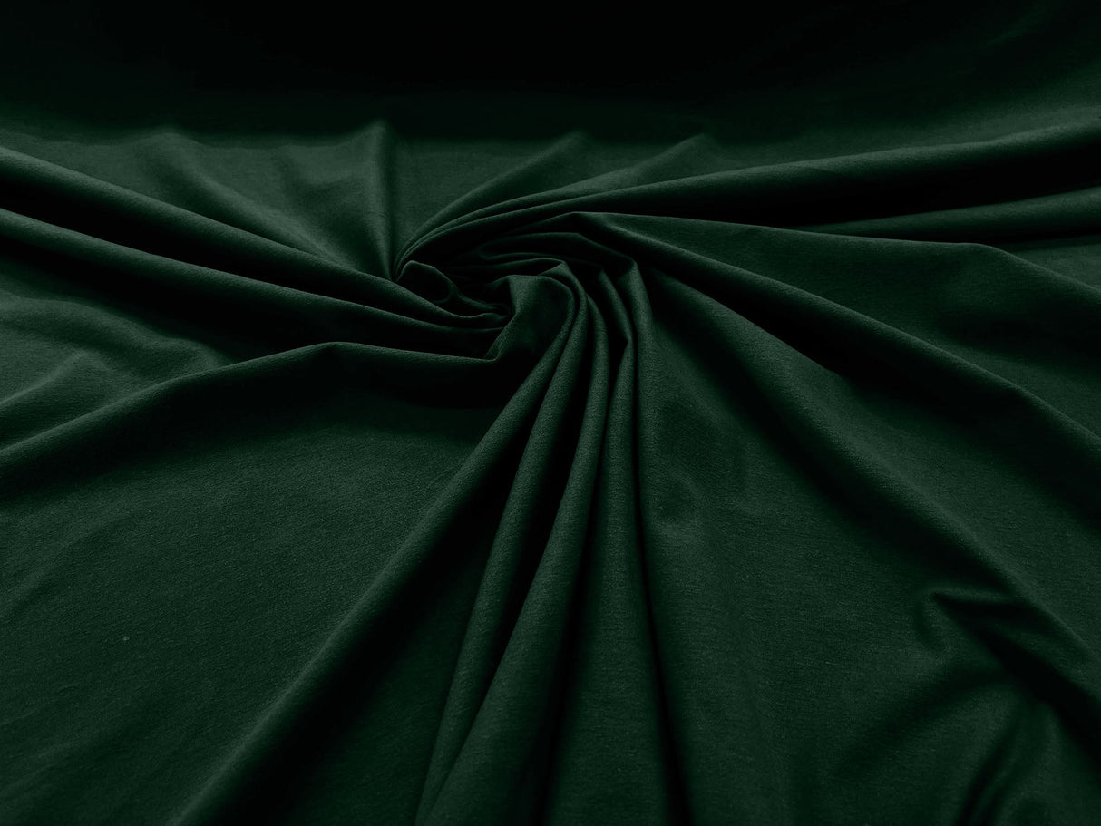 Cotton Jersey Spandex Knit Cotton Spandex Fabric - 58/60" Width, 50% Vertical Stretch, 25% Horizontal Stretch, 180 GSM (1 Yard)