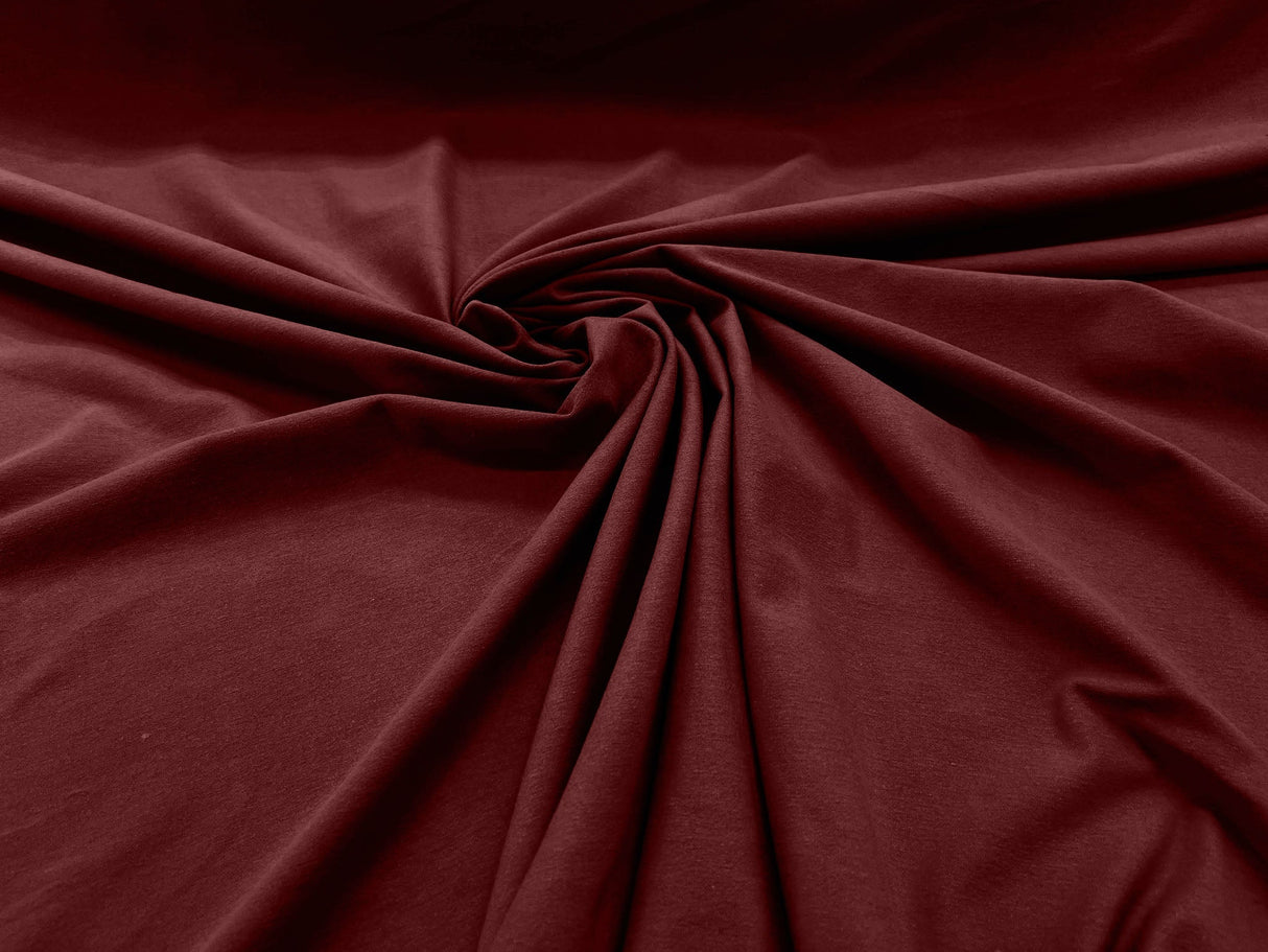 Cotton Jersey Spandex Knit Cotton Spandex Fabric - 58/60" Width, 50% Vertical Stretch, 25% Horizontal Stretch, 180 GSM (1 Yard)