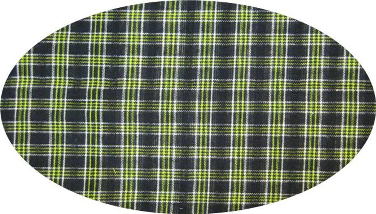1 Yard Soft Yarn Dyed Cotton Fabric Black & Green Brushed/Flat 40/42" Apparel Material