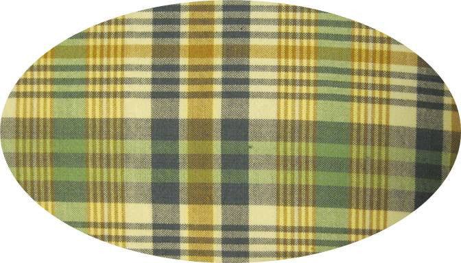 Cotton Yarn Dyed Cotton Fabric - Green/White/Navy Flat, 40/42" Width