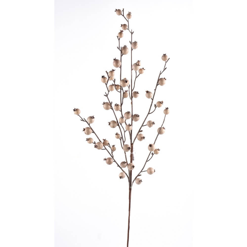 30” Mini Cream Pomegranate Christmas Tree Sprays (Weather Resistant)