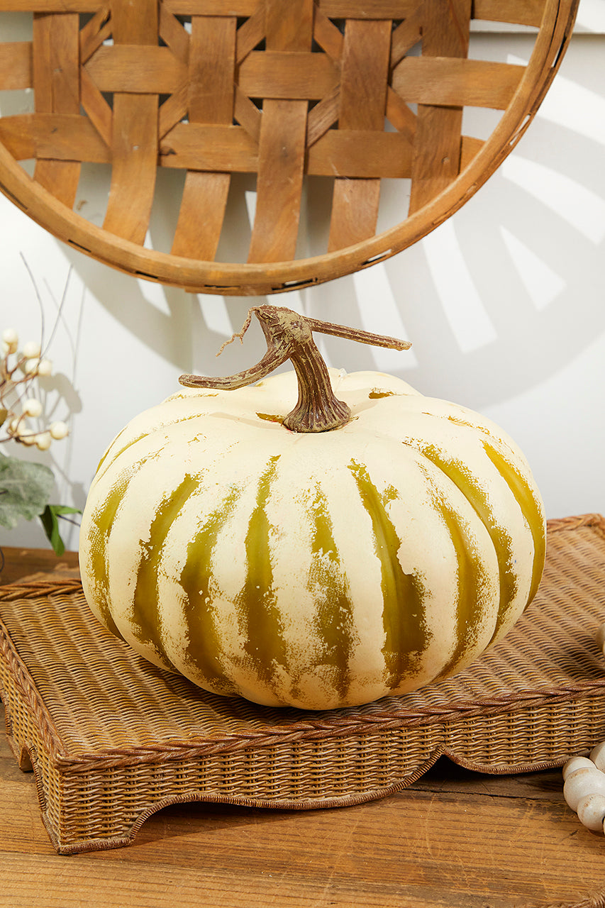 9" x 5" Creme/Green Latex Harvest Pumpkin Vine
