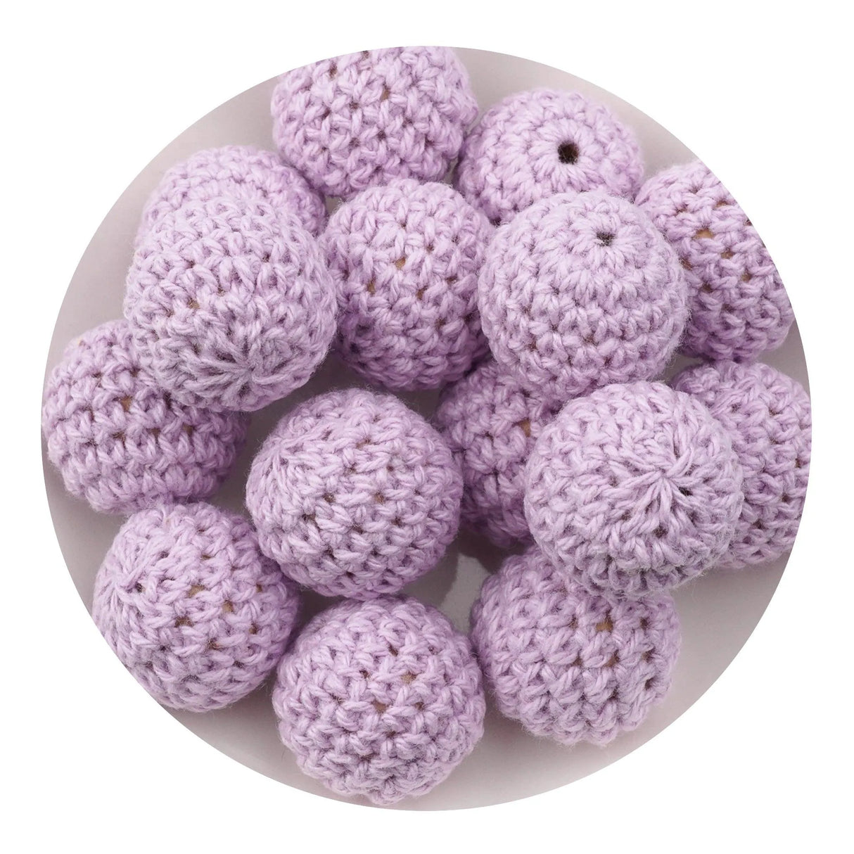 Crochet Wood Bead - Light Purple (5 Beads - 16mm)