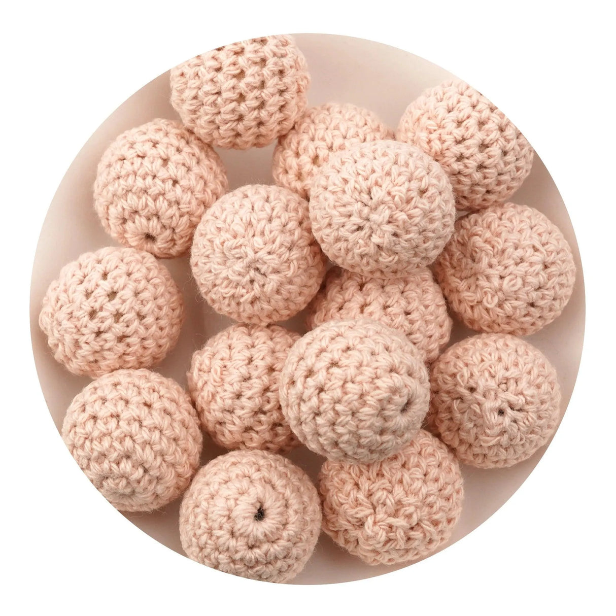 Crochet Wood Bead - Oatmeal (5 Beads - 16mm)