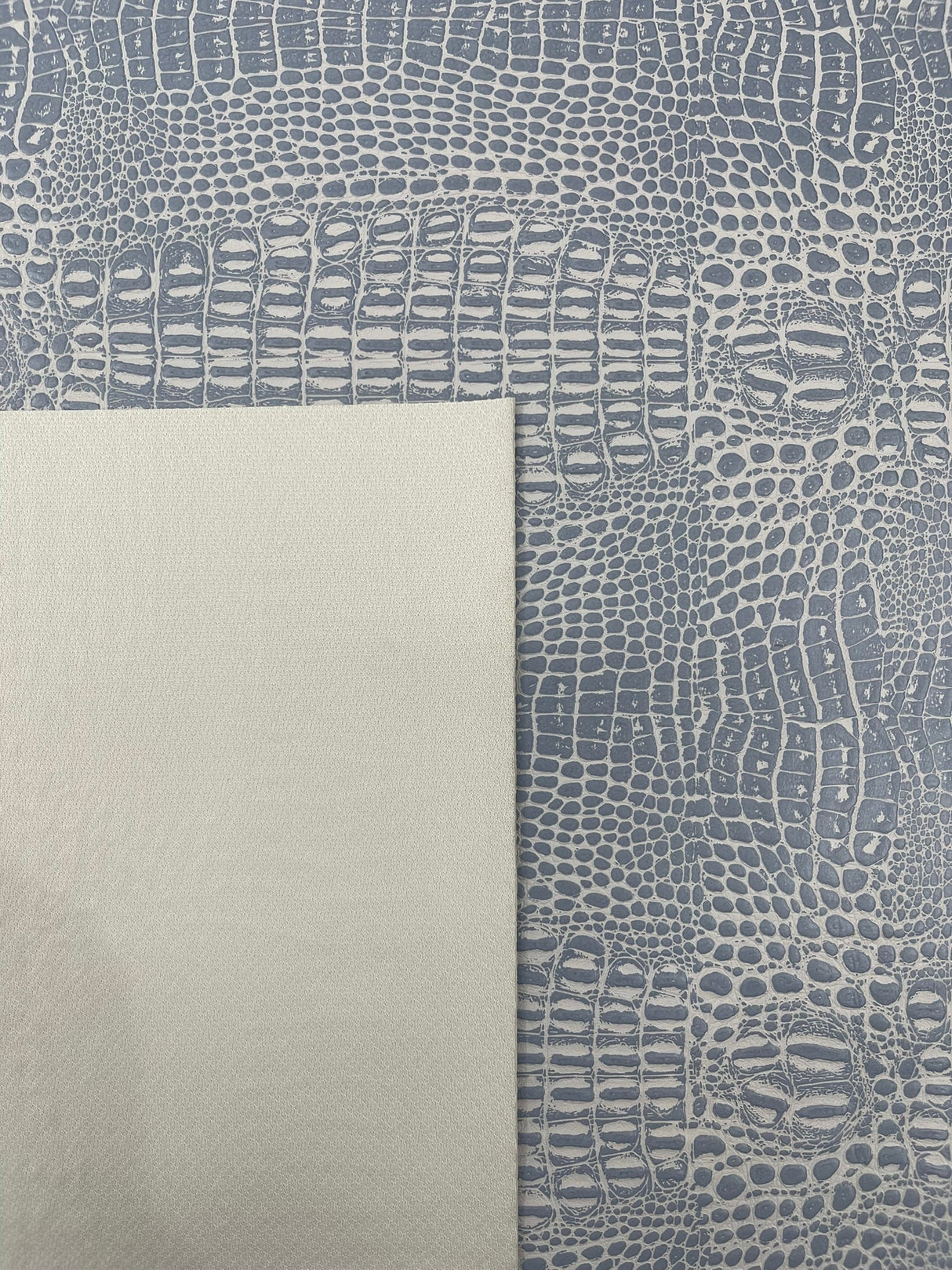 Crocodile Marine Vinyl Faux Leather Fabric - Two Tone Skin Texture, 54" Width (1 Yard)