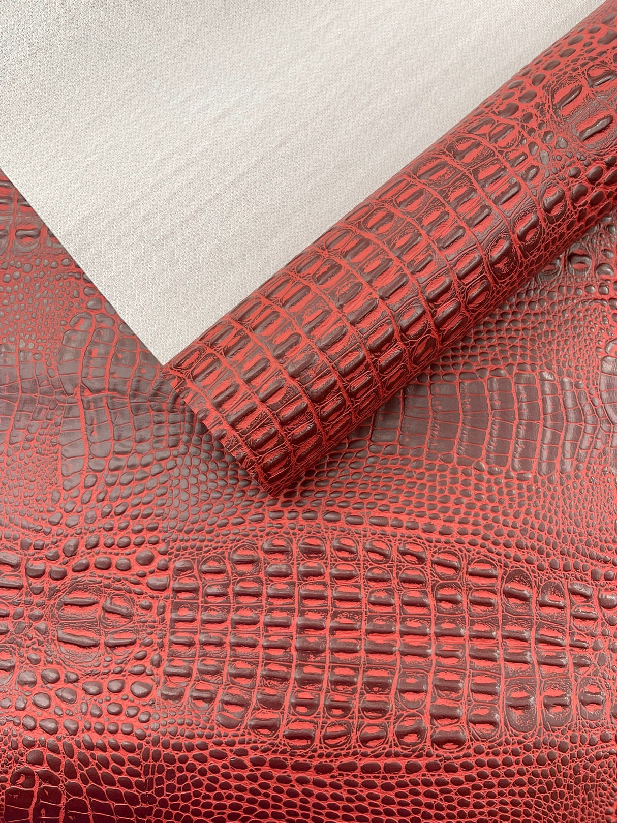 Crocodile Marine Vinyl Faux Leather Fabric - Two Tone Skin Texture, 54" Width (1 Yard)