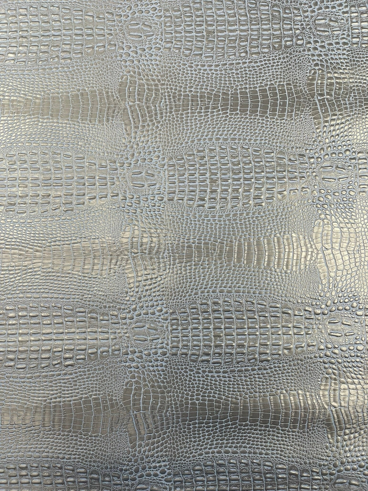 Crocodile Marine Vinyl Faux Leather Fabric - Two Tone Skin Texture, 54" Width (1 Yard)