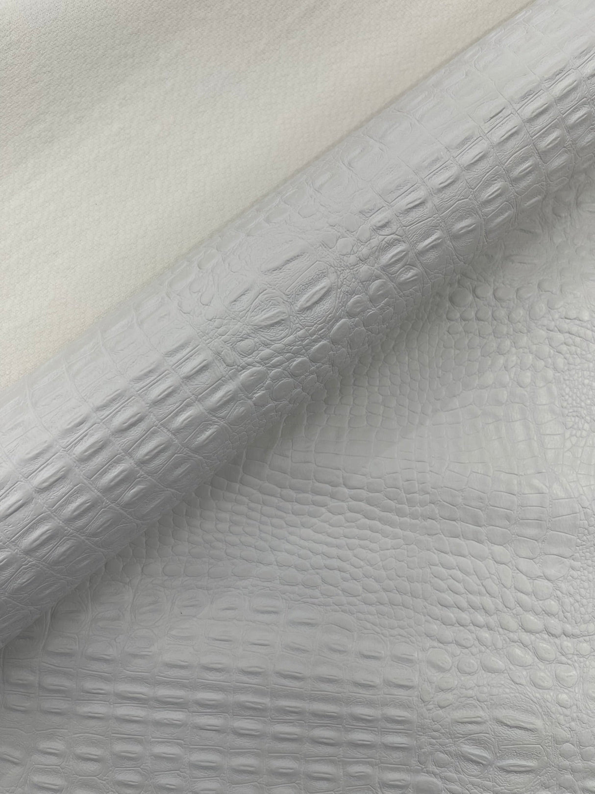 Crocodile Marine Vinyl Faux Leather Fabric - Two Tone Skin Texture, 54" Width (1 Yard)