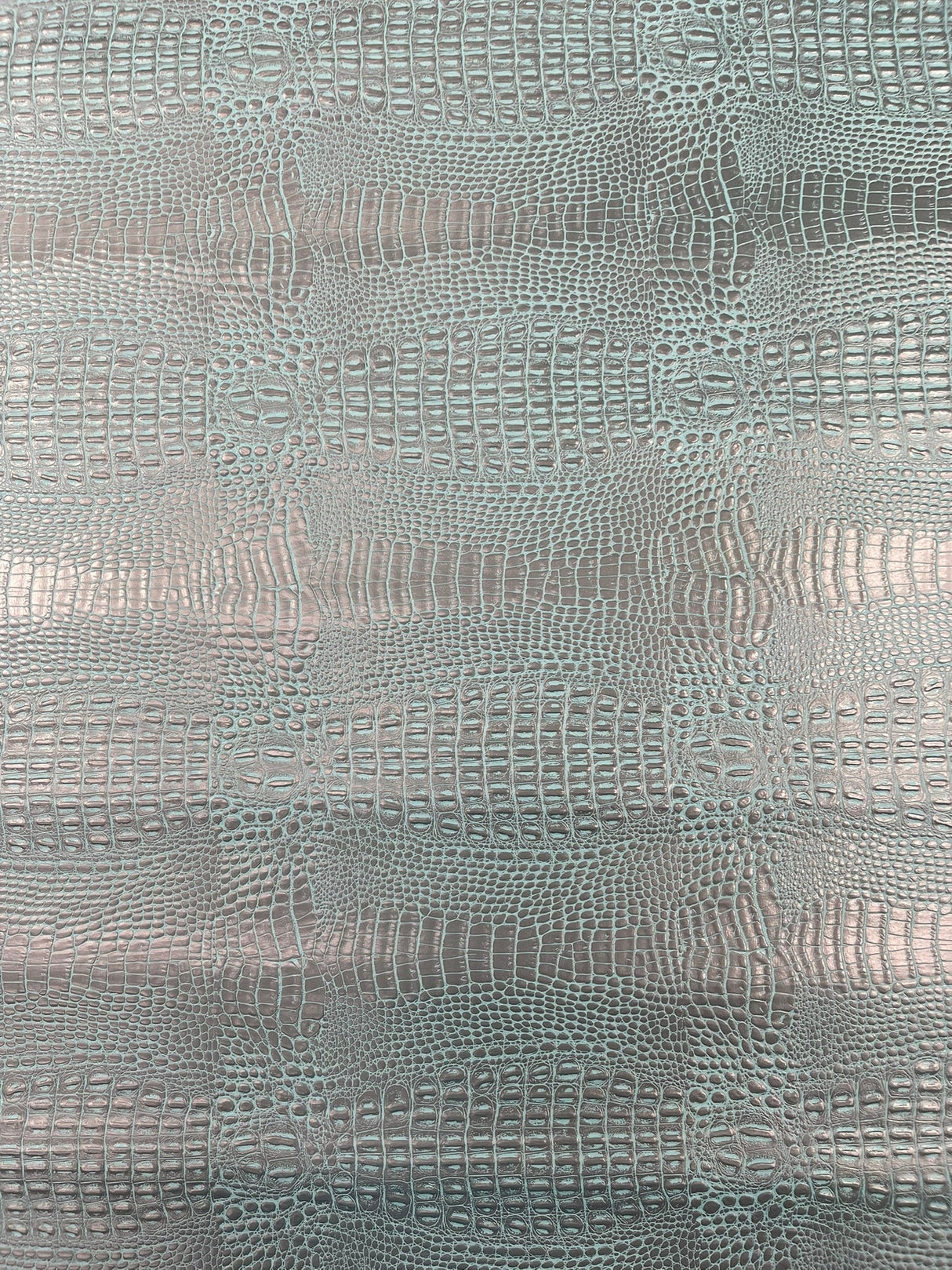 Crocodile Marine Vinyl Faux Leather Fabric - Two Tone Skin Texture, 54" Width (1 Yard)