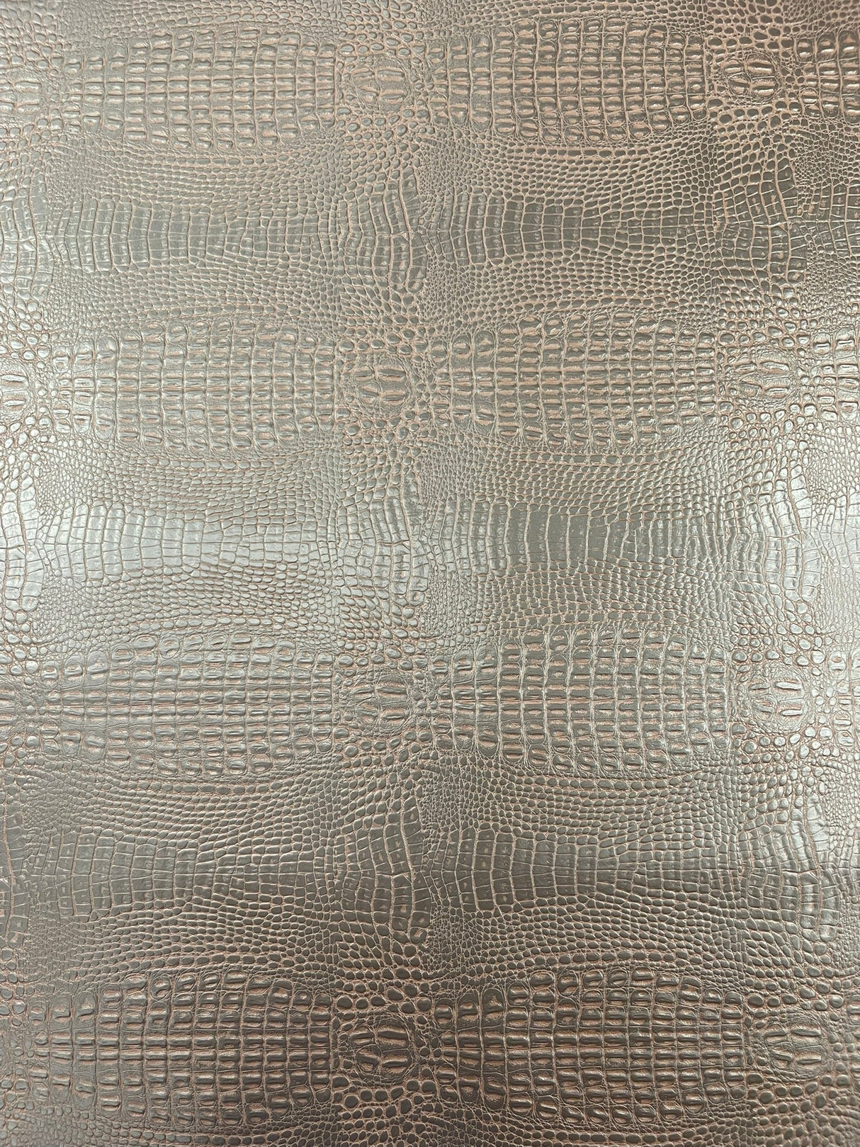 Crocodile Marine Vinyl Faux Leather Fabric - Two Tone Skin Texture, 54" Width (1 Yard)