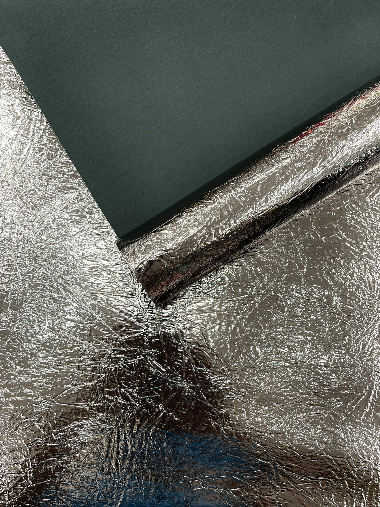 Crush Chrome Mirror Shiny Vinyl Fabric - Metallic Mirror Finish, 54" Width (1 Yard)