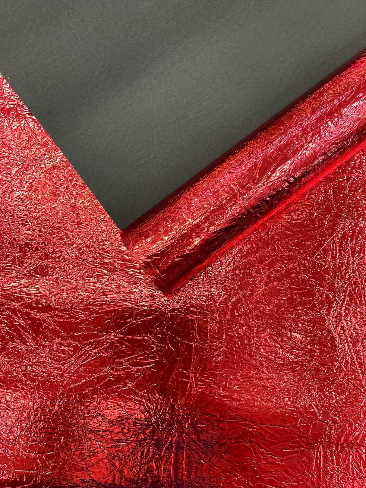 Crush Chrome Mirror Shiny Vinyl Fabric - Metallic Mirror Finish, 54" Width (1 Yard)