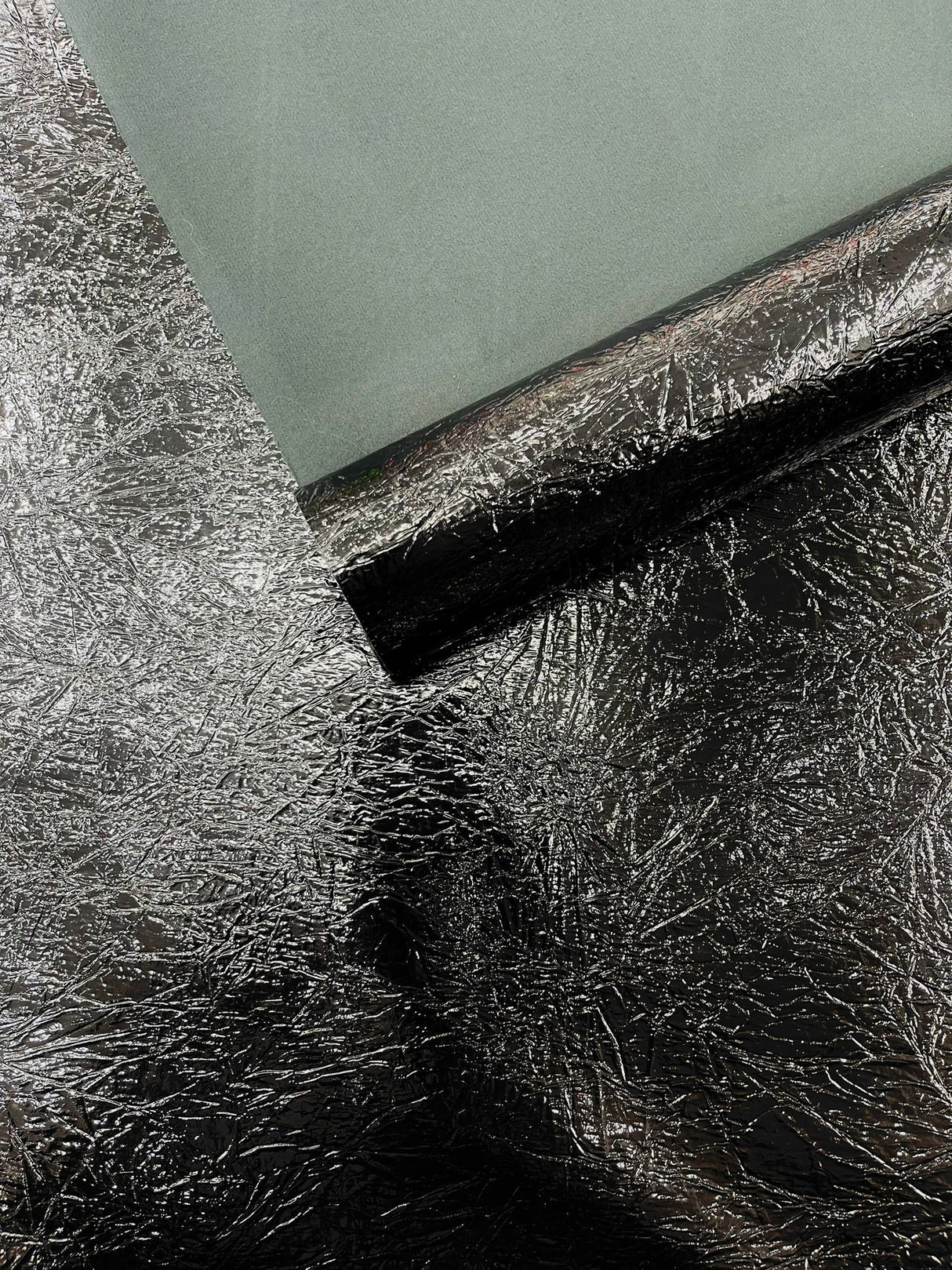 Crush Chrome Mirror Shiny Vinyl Fabric - Metallic Mirror Finish, 54" Width (1 Yard)