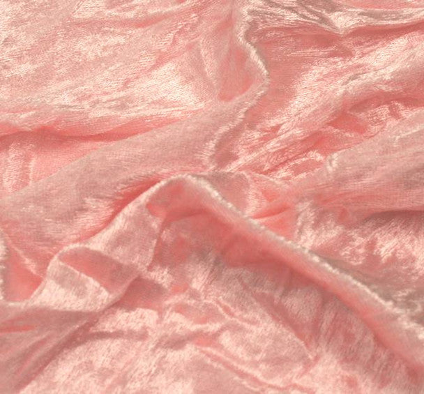 1 Yard All Over Crushed Velour Fabric in Shrimp 58/60" Wide Soft Panne Velvet