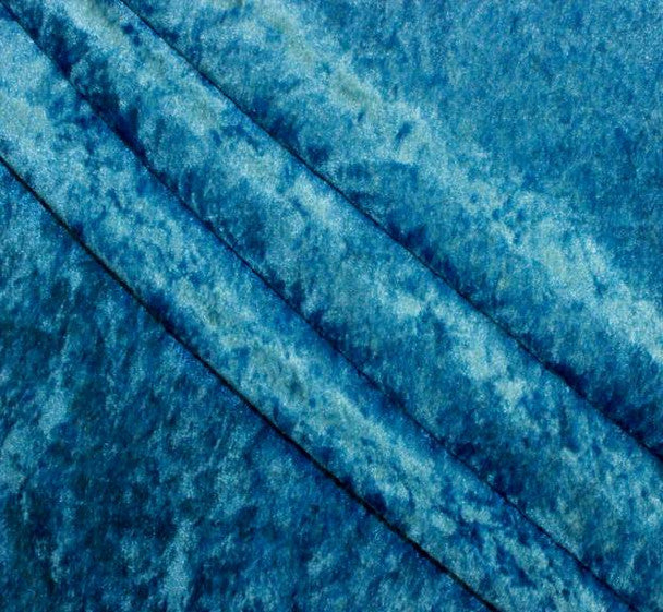 1 Yard Cobalt Blue Crushed Panne Velour Fabric – 58/60" Wide Soft Velvet by the Yard