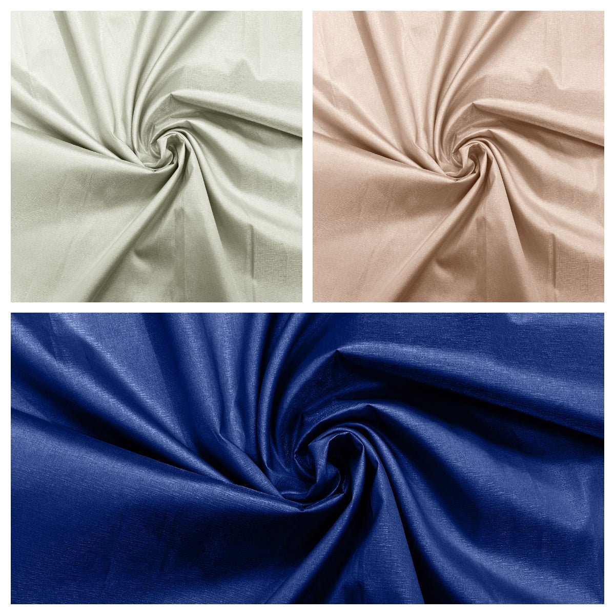 Crystal Taffeta Polyester Fabric - Black, Blush, Burgundy, Ivory, Light Blue, Lilac, Pink, Red, Royal Blue, White, 55" Width (1 Yard)