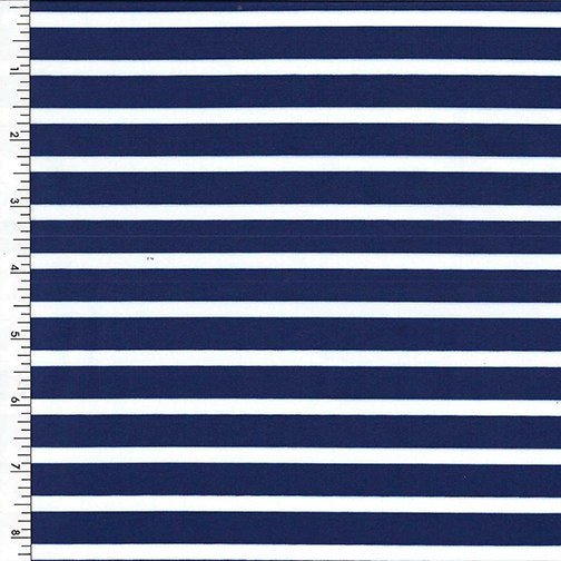 Poly Spandex Tricot Navy/White Stripe Heavyweight