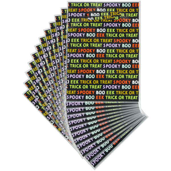 Wilton Spooky Words Halloween Treat Bags with Handles, 12-Count