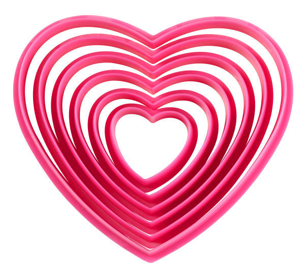 Wilton Plastic Nesting Heart Cookie Cutter Set, 6-Piece