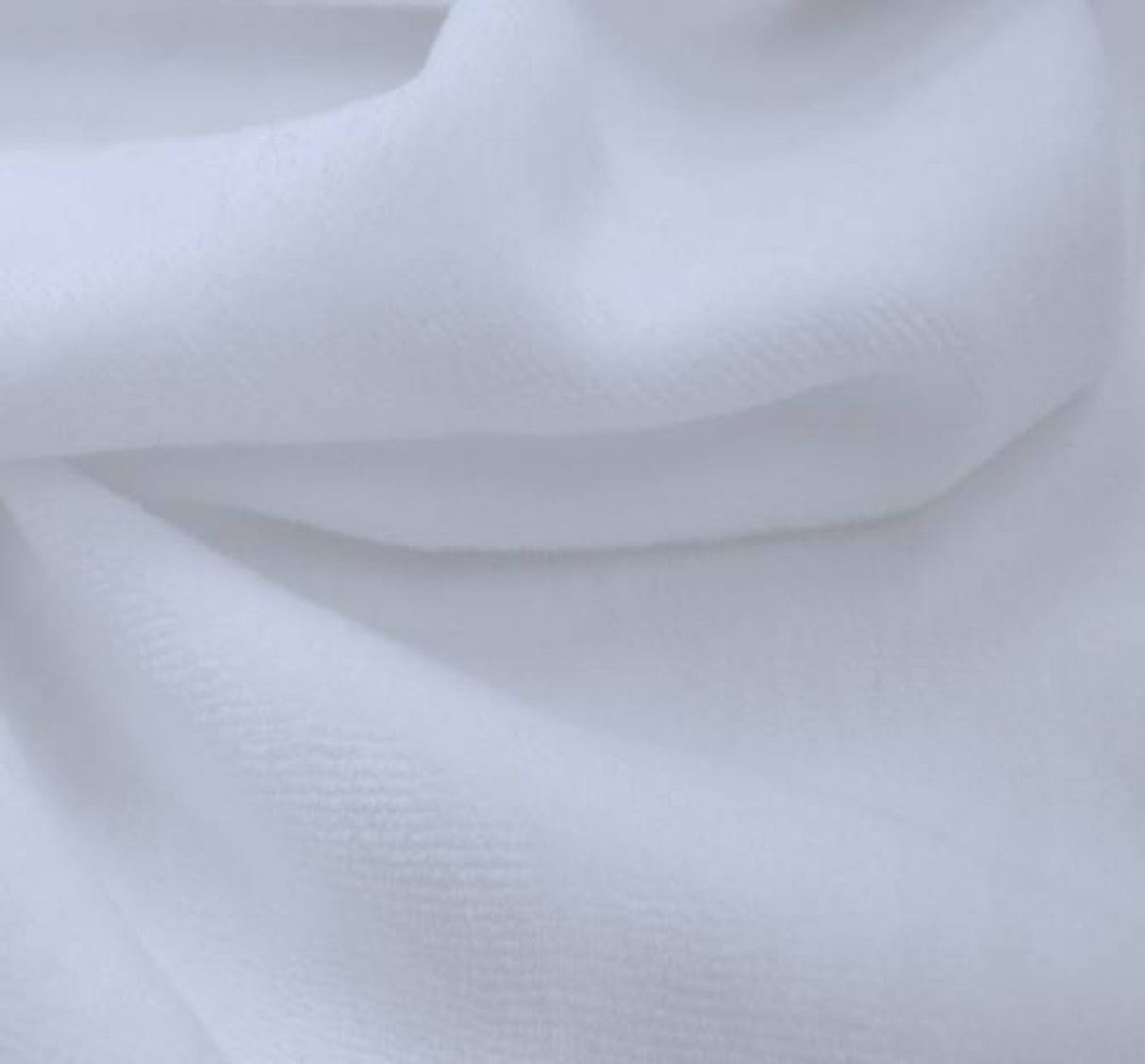 1 Yard CVC Velour Solid White PFD Fabric, 58/60″ Wide Cotton Polyester Blend