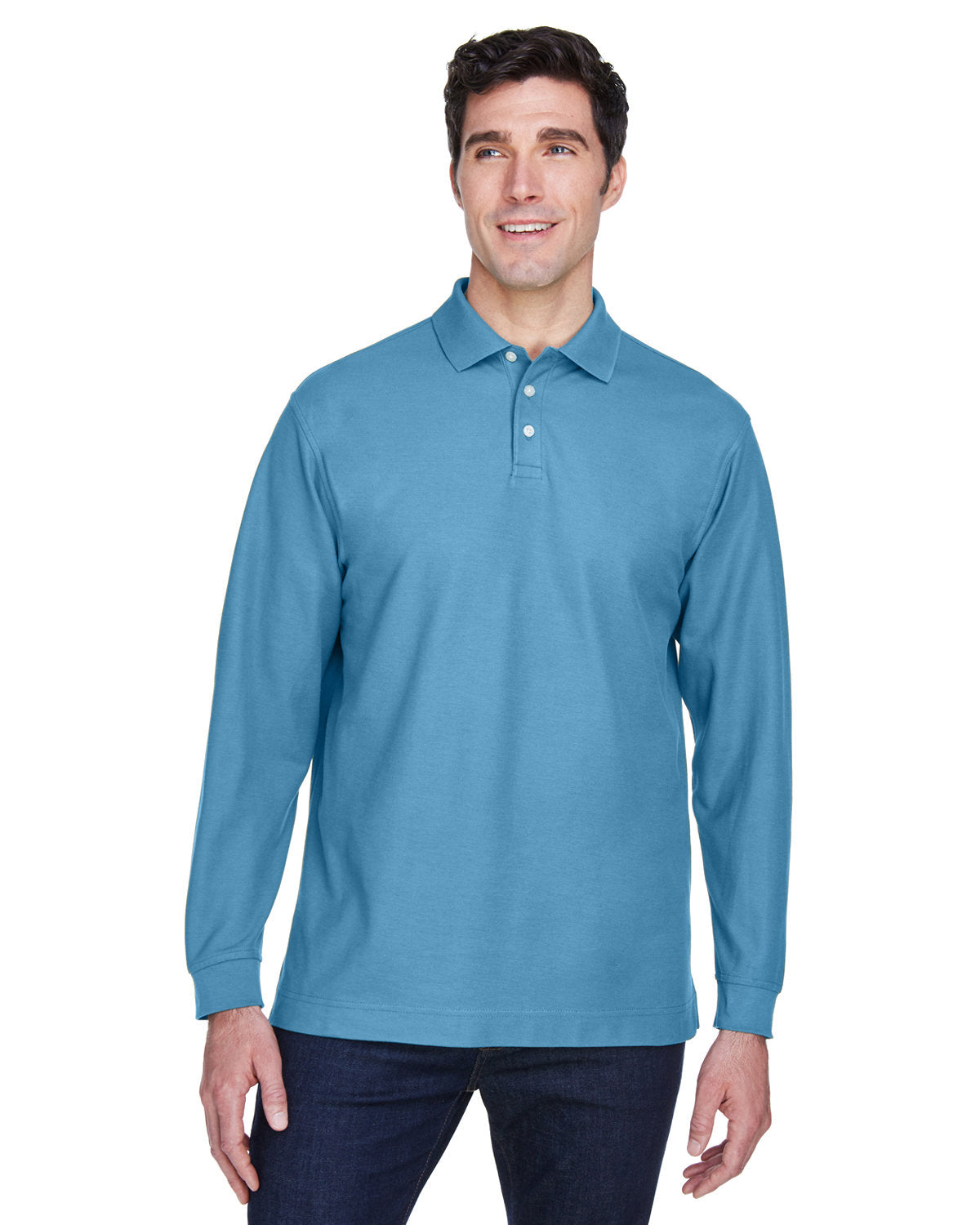 Men's Pima Piqué Long-Sleeve Polo