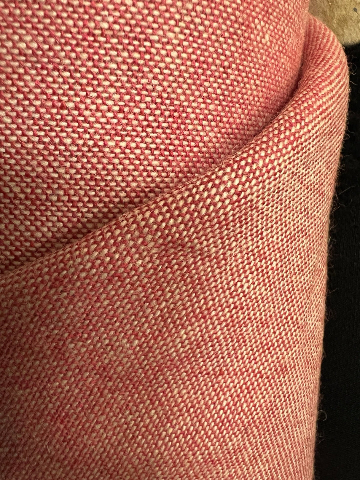 Wool Blend Twill Checked Brown Blue