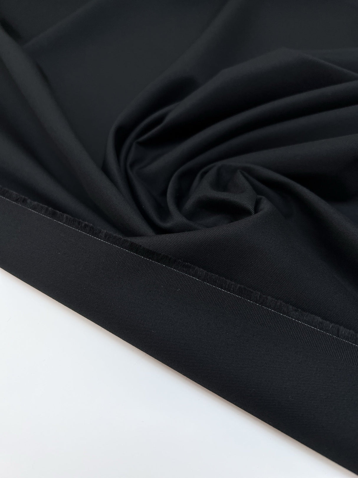 Black Cotton Twill Suit Fabric