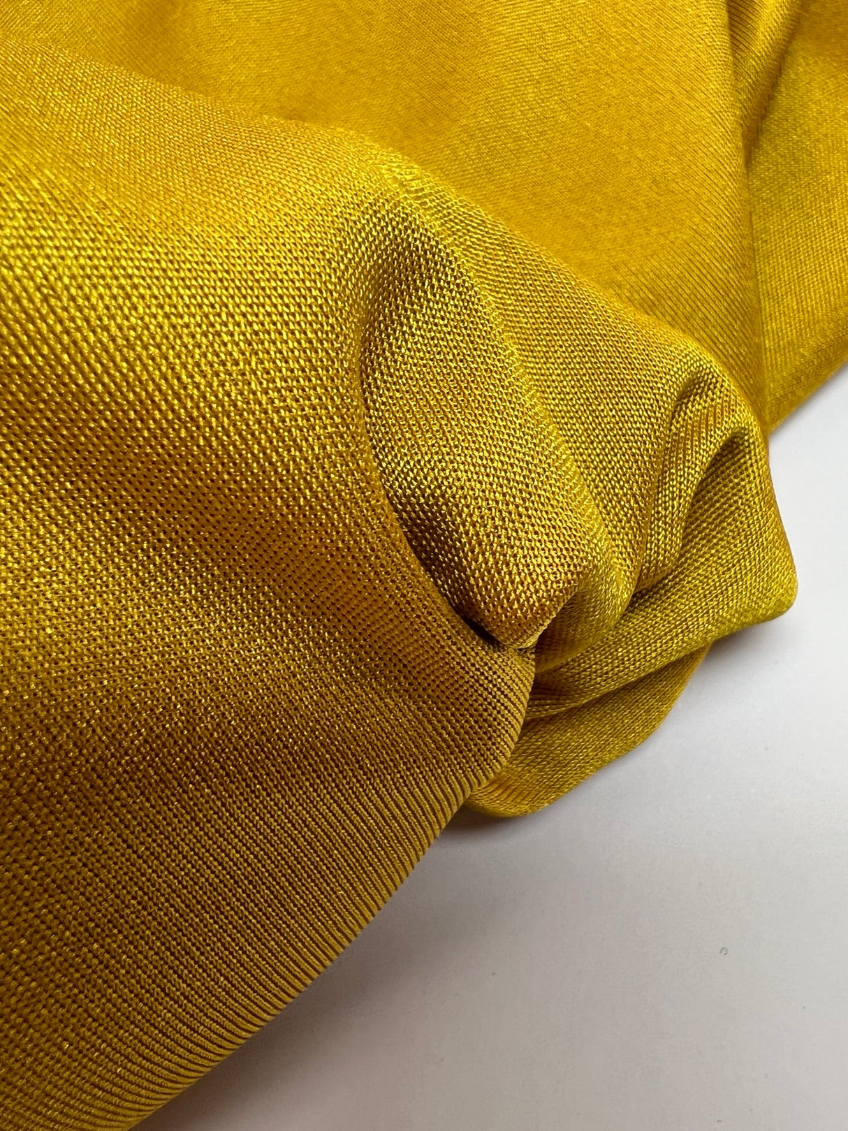 Yellow Polyester Elastane Knitted Fabric