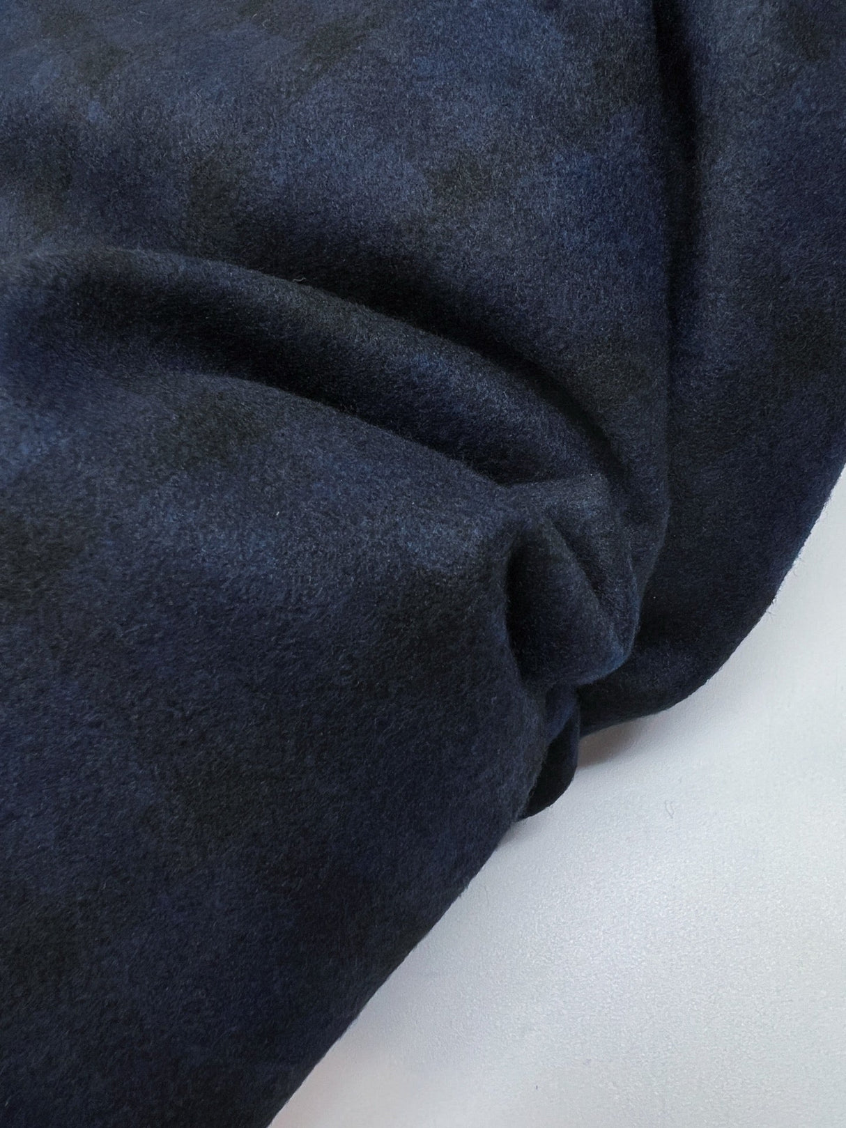 Knitted Fabric Blue Black Checked Italian Stretch