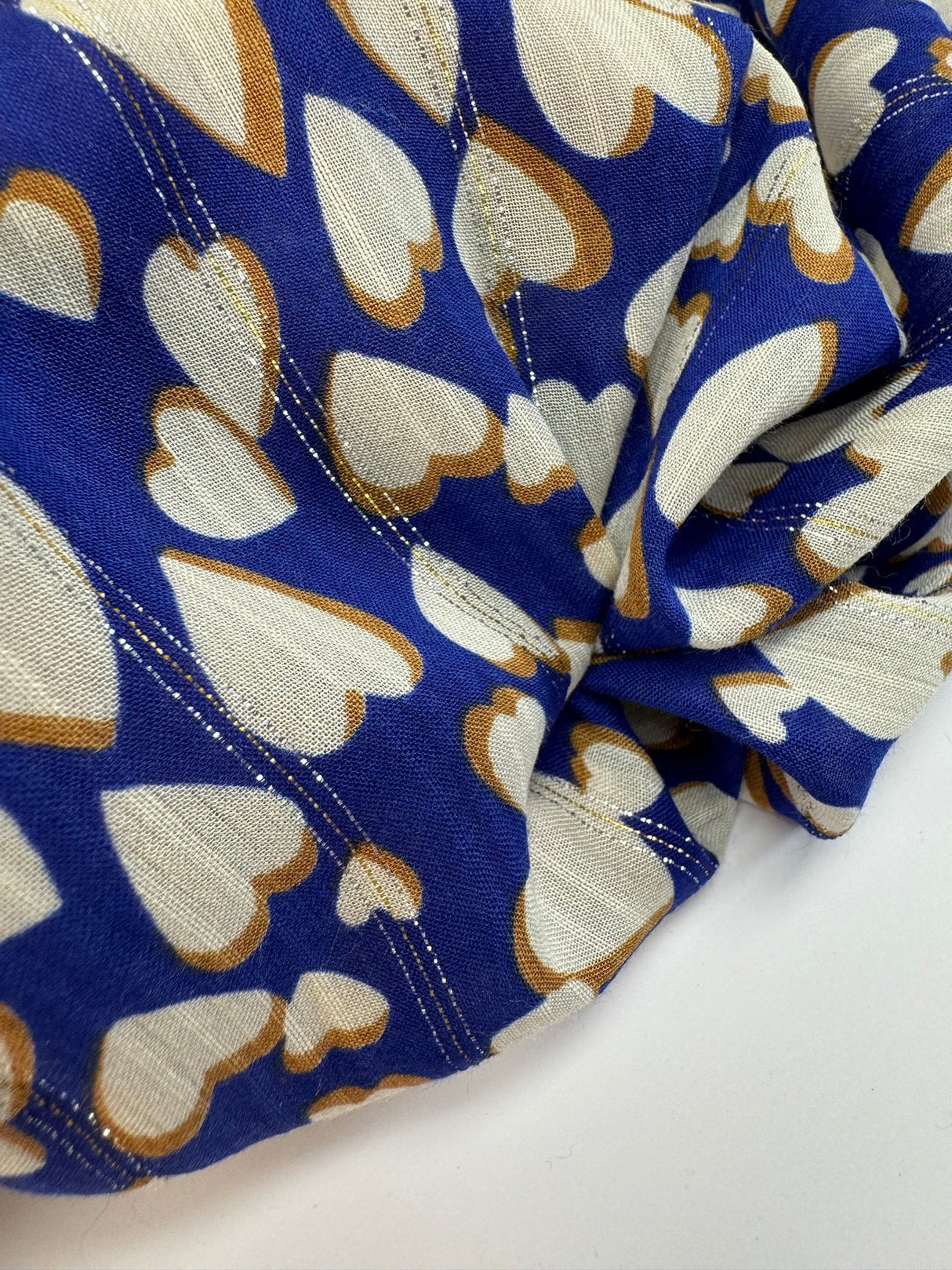 Viscose Lurex Chiffon Blue Graphic Print