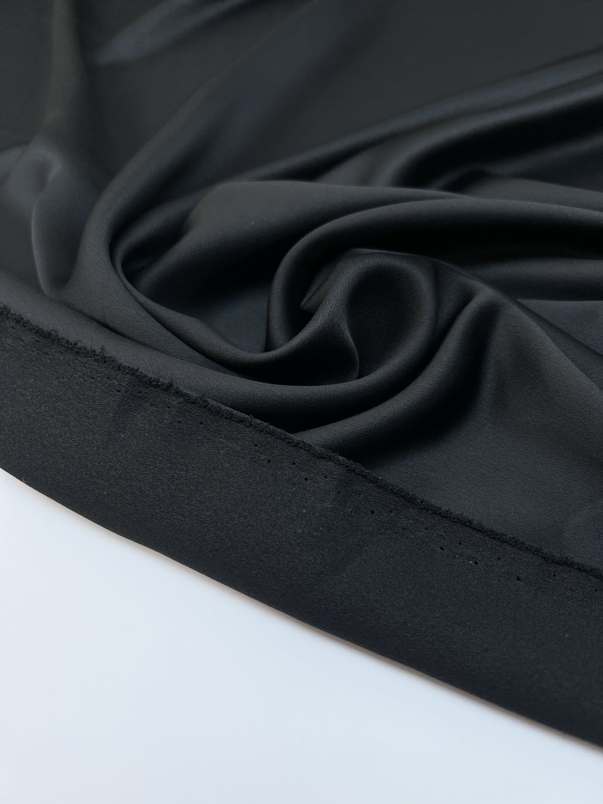 Black Stretch Sateen Fabric