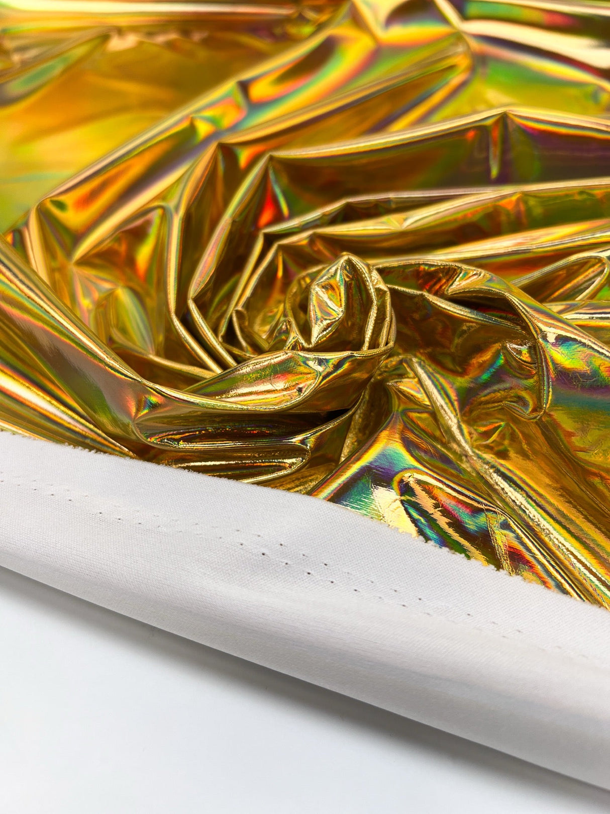 Golden Polyamide Elastane Knitted Fabric